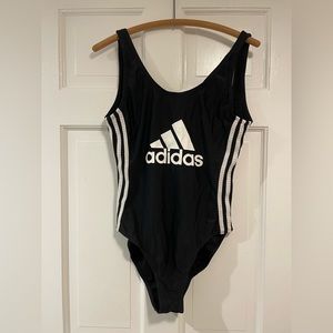 Adidas Three Strip One Piece Bathing Suit Size L